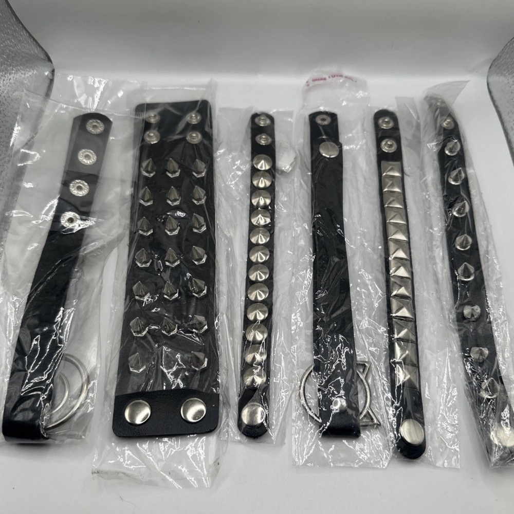 Black and Silver Studded Bracelets